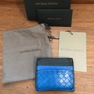 Bottega Veneta INTRECCIATO NAPPA Blue Card Case